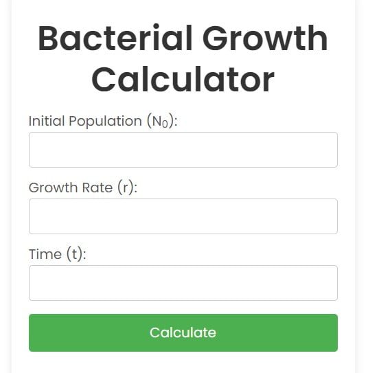 Bacteria Growth Rate Calculator