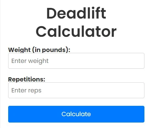 Deadlift Calculator