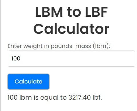 LBM to LBF Converter