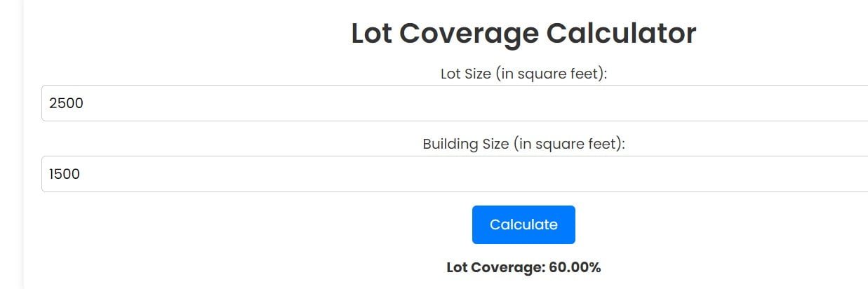 Lot Coverage Calculator