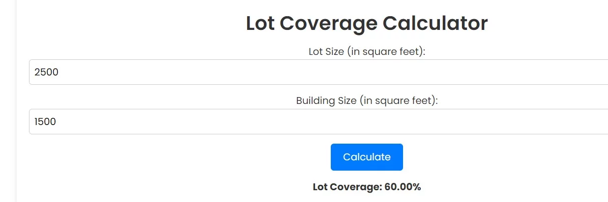 Lot Coverage Calculator