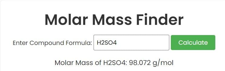 Molar Mass Finder