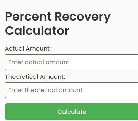 Percent Recovery Calculator