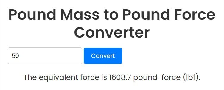 Pound Mass to Pound Force Converter