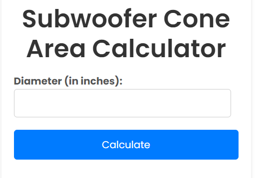 Subwoofer Cone Area Calculator