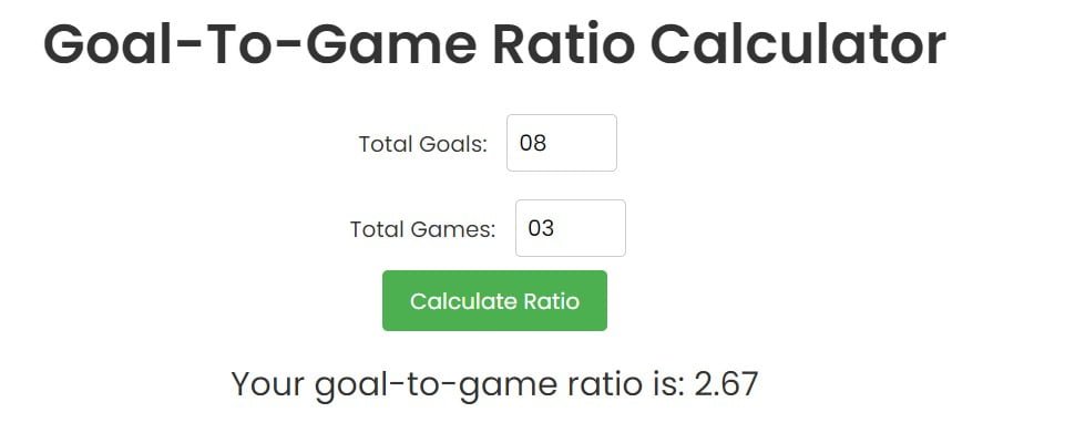 Goal Ratio Calculator