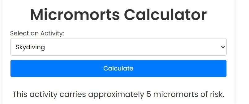 Micromort Calculator