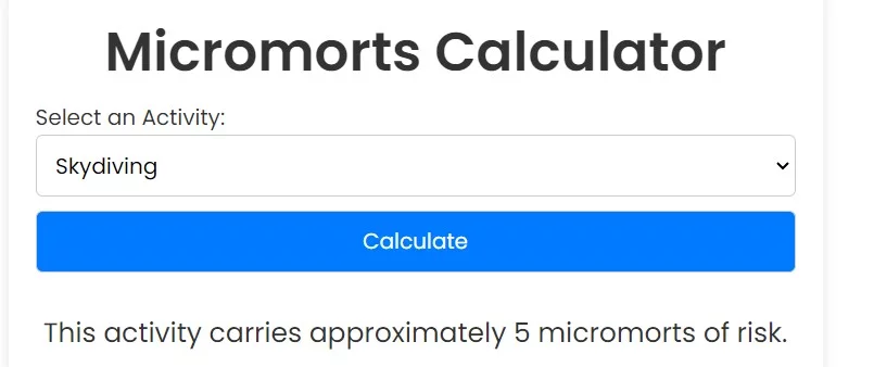 Micromort Calculator