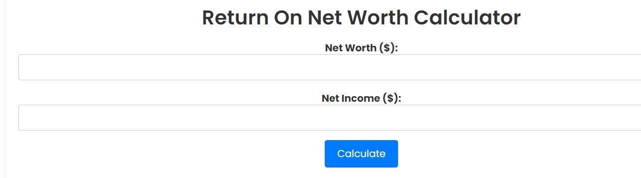 Return On Networth Formula