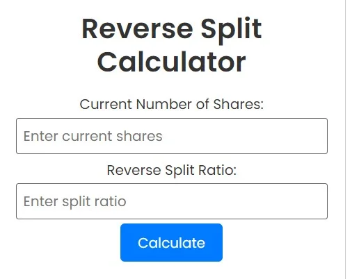 Reverse Split Calculator
