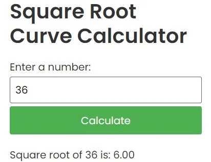 Square Root Curve Calculator