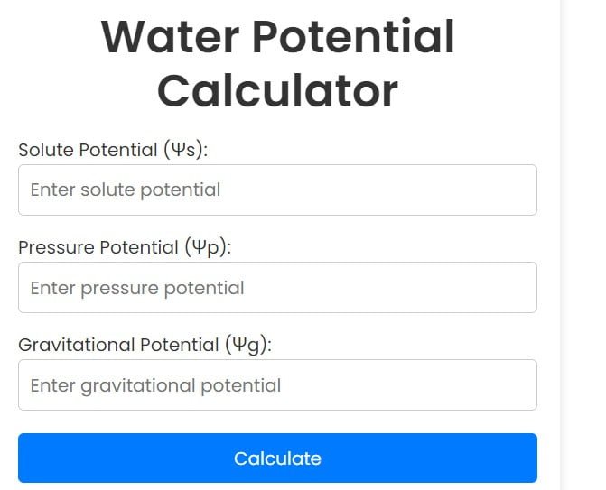 Water Potential Calculator