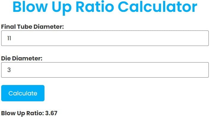 Blow Up Ratio Calculator