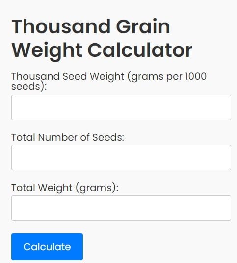 Thousand Grain Weight Calculator